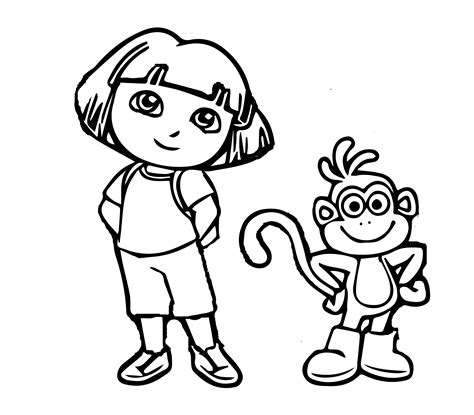 isa in dora clipart black and white